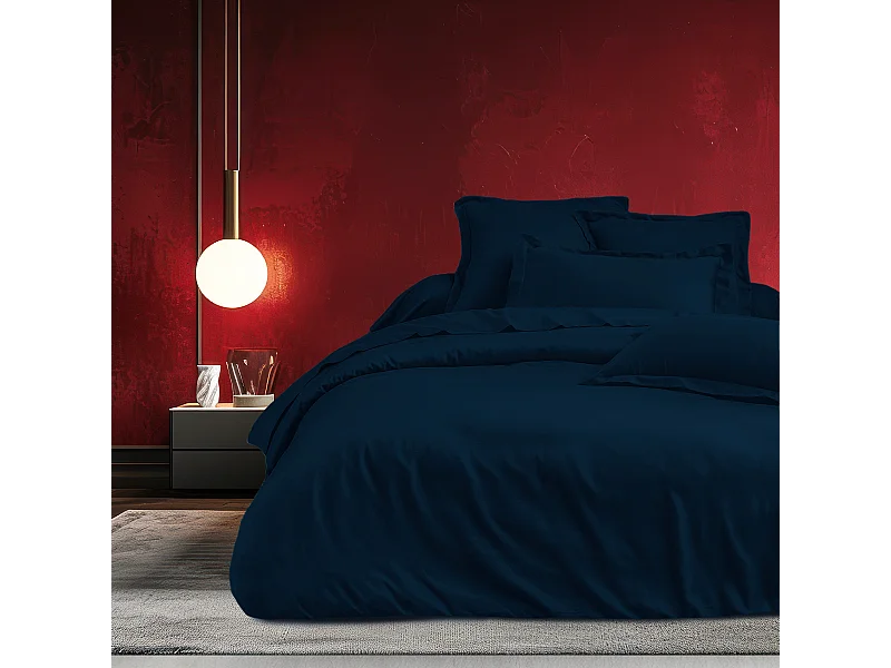 Housse de couette + taies oreiller 2 personnes  240x220 cm  satin de coton