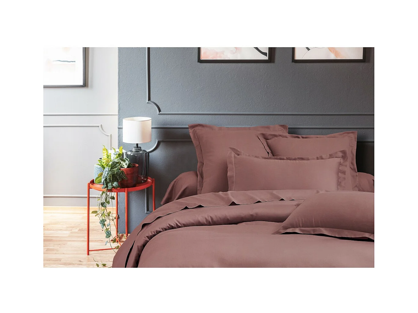 Housse de couette + taies oreiller 2 personnes  260x240 cm  satin de coton