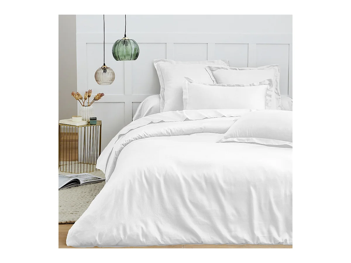 Housse de couette + taies oreiller 2 personnes  240x220 cm  satin de coton