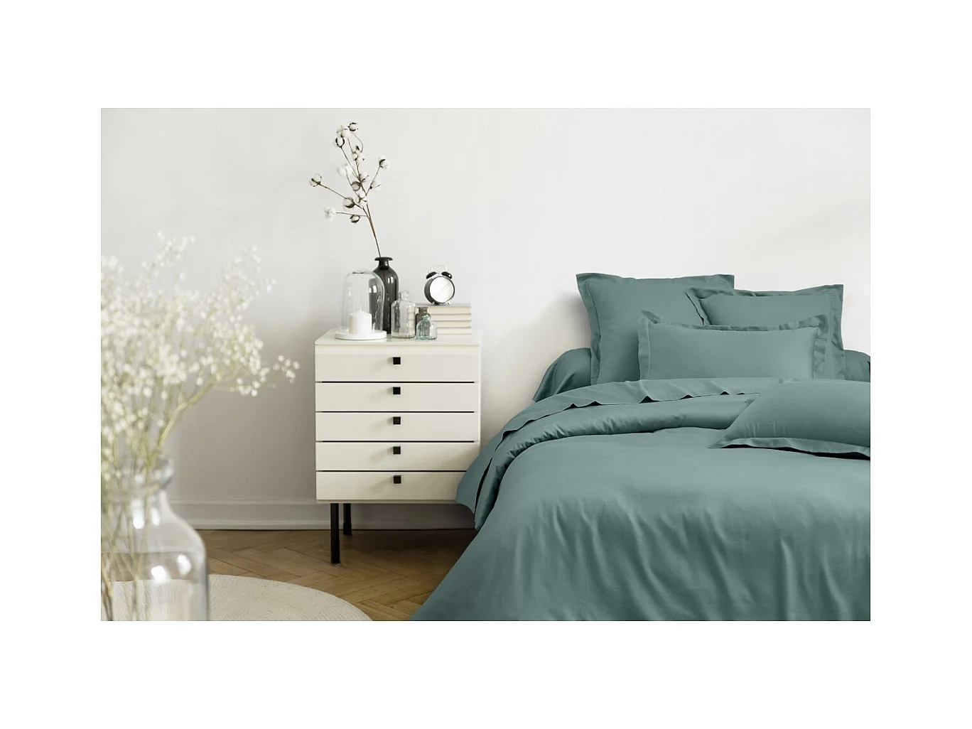 Housse de couette + taies oreiller 2 personnes  200x200 cm  satin de coton