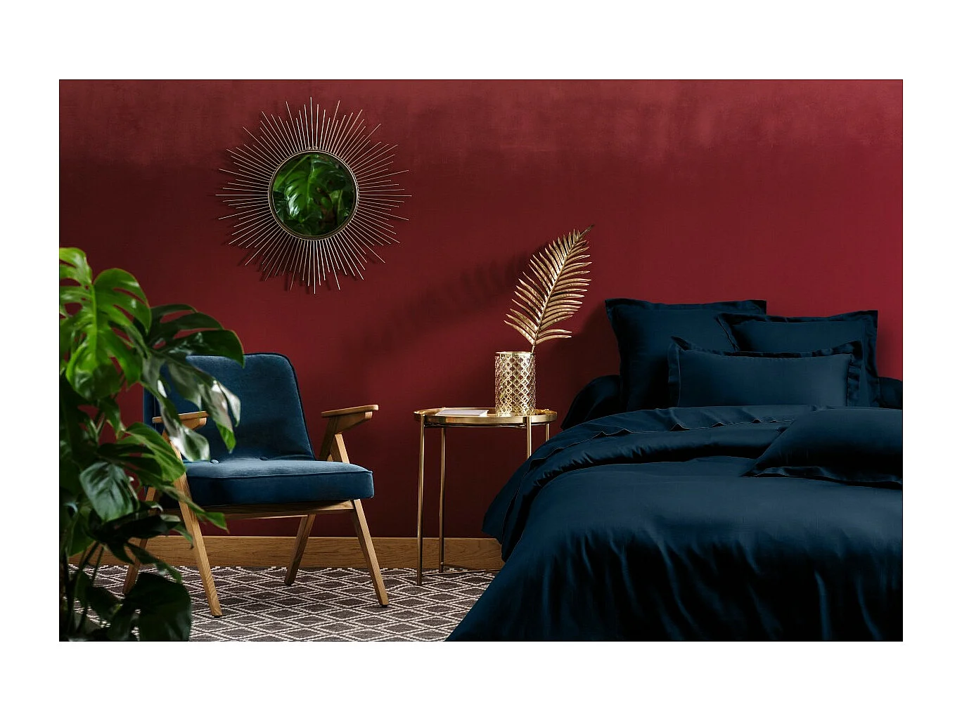 Housse de couette + taies oreiller 1 personne 140x200 cm  satin de coton