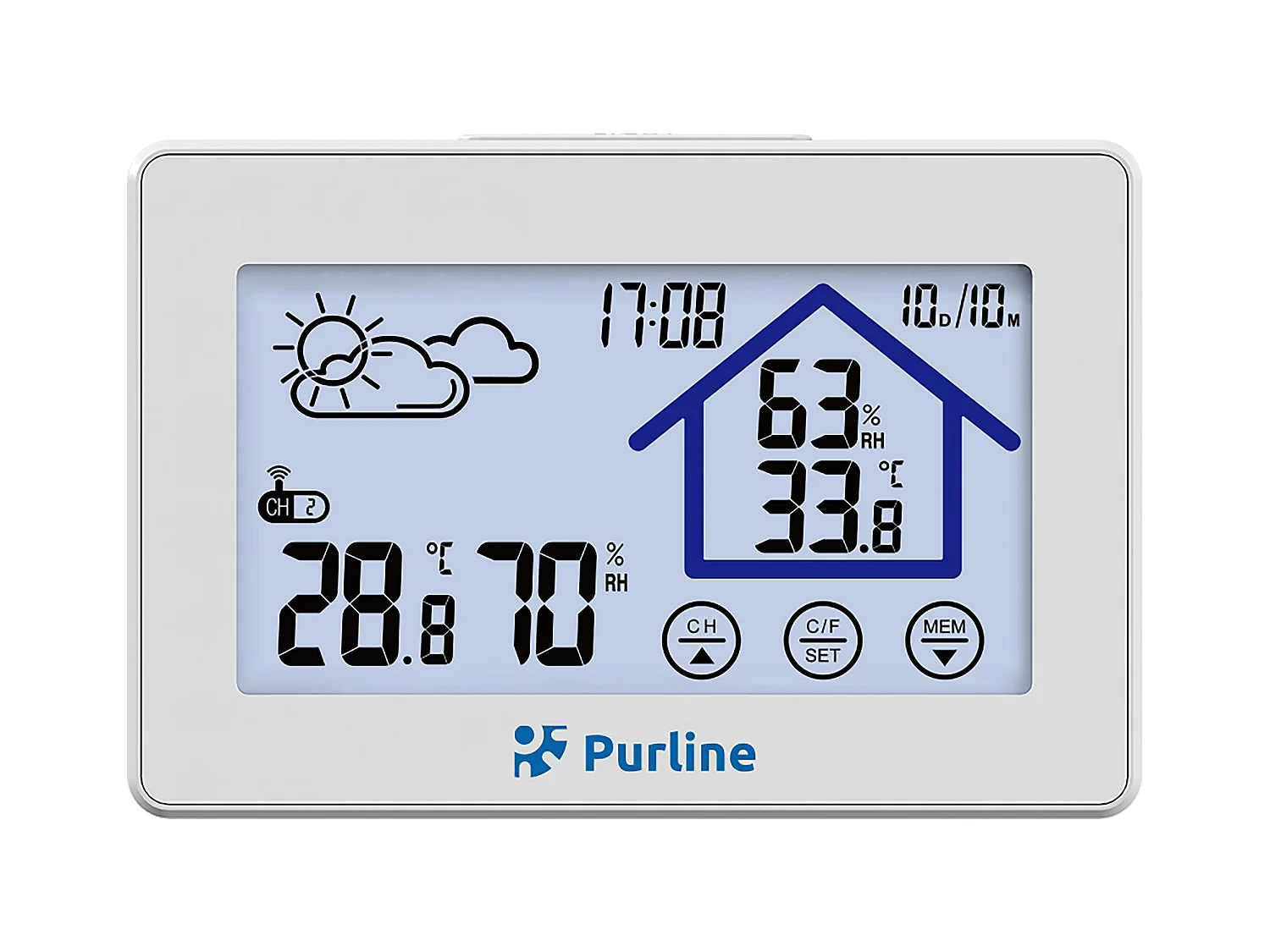 Station météo tactile avec hygromètre et capteur extérieur