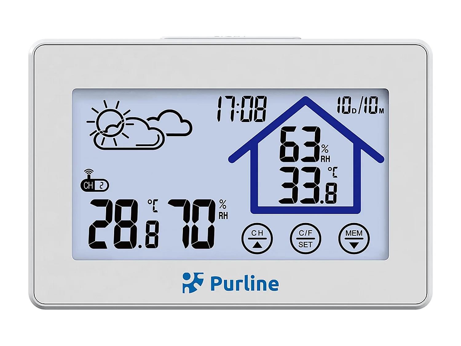 Station météo tactile avec hygromètre et capteur extérieur