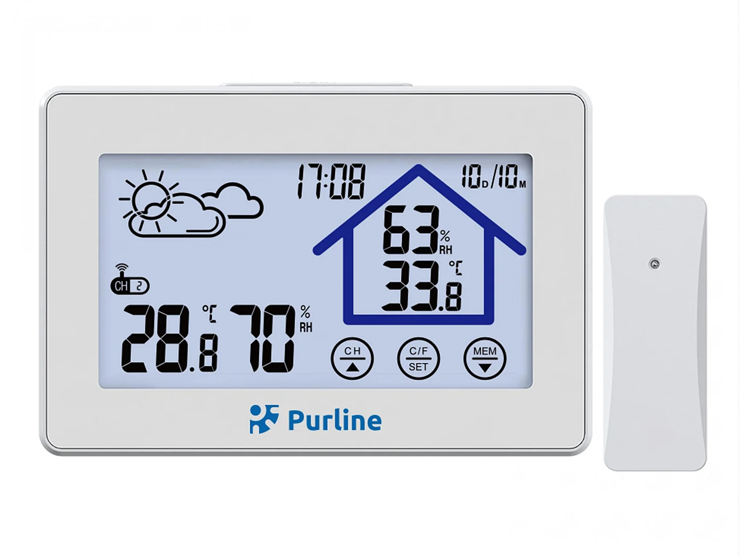 Station météo tactile avec hygromètre et capteur extérieur