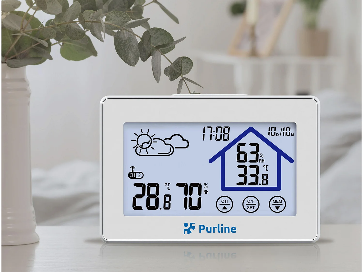 Station météo tactile avec hygromètre et capteur extérieur