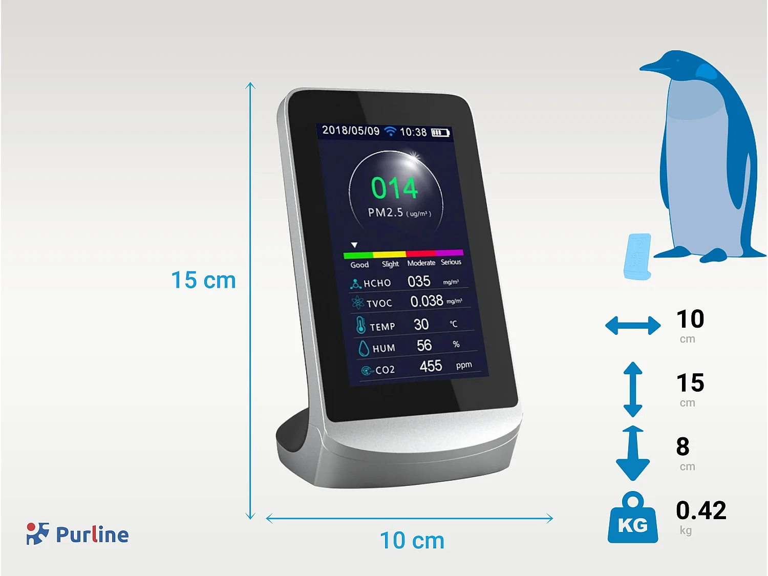 Station météo avec capteur PM2 et PM1.0 WIFI et 8 fonctions