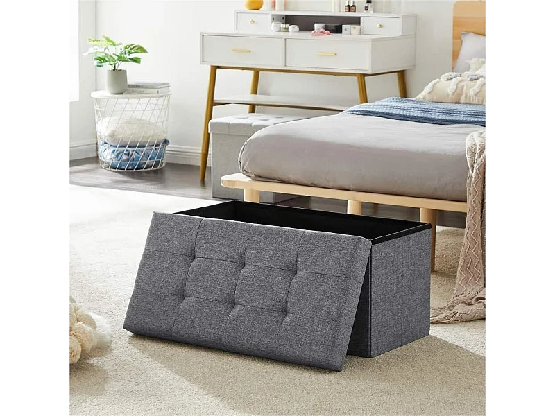 Bank Polyester Polyester Faltbarer Polyesterbox - 76x38x38cm - Dunkelgrau