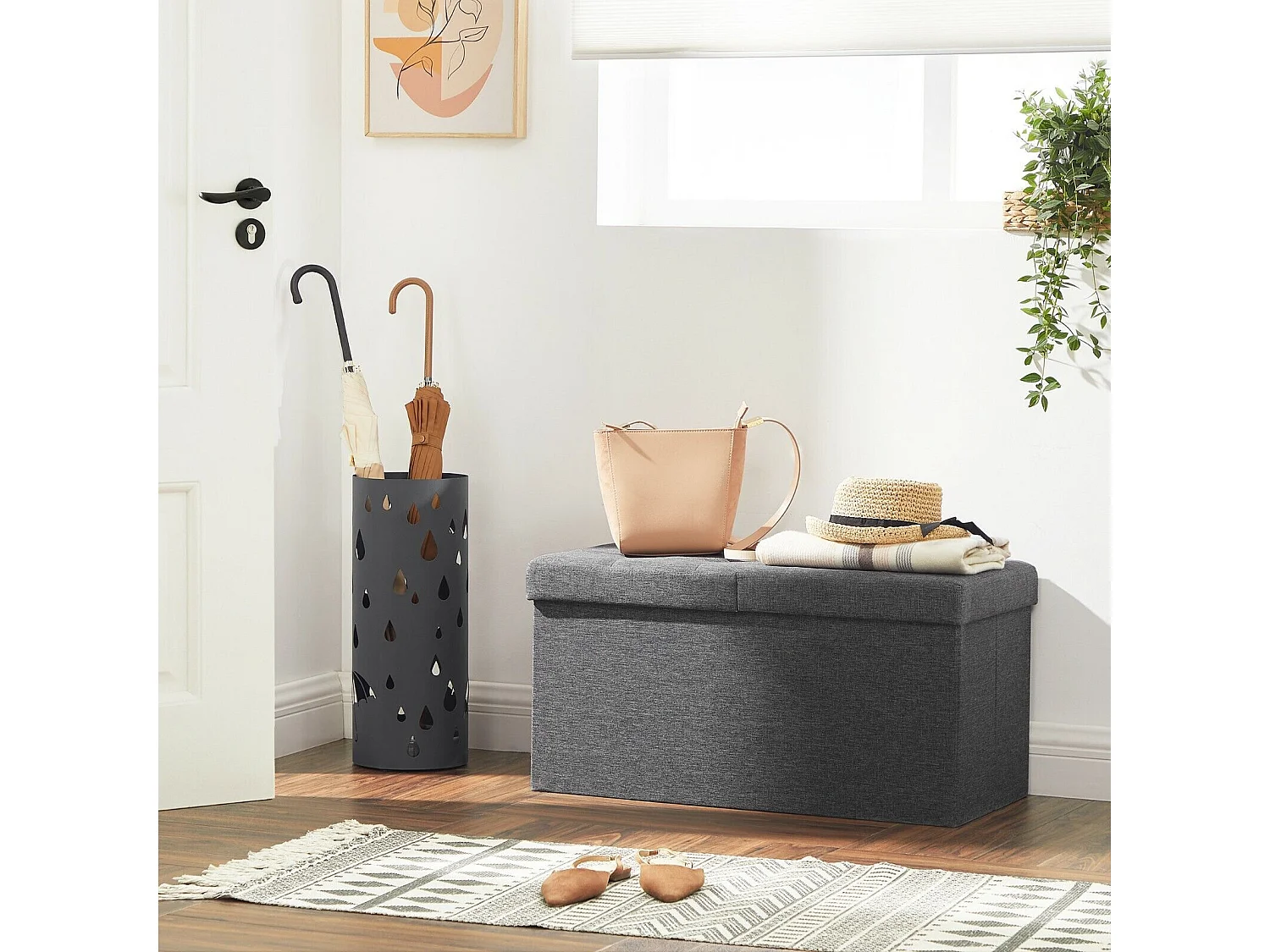 Banca in poliestere in poliestere in poliestere in poliestere - 76x38x38cm - grigio scuro