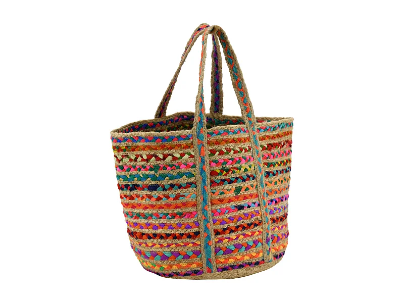 Strandtasche aus Naturjute und Baumwolle
