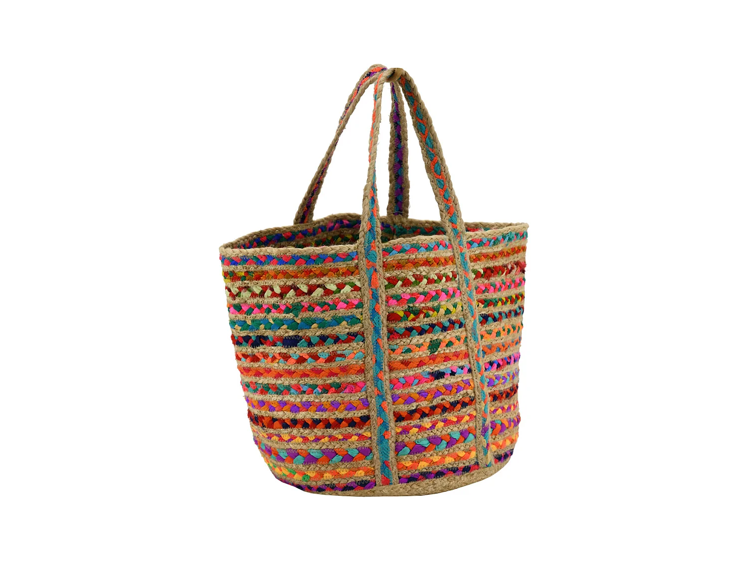 Sac de plage en jute naturelle et coton