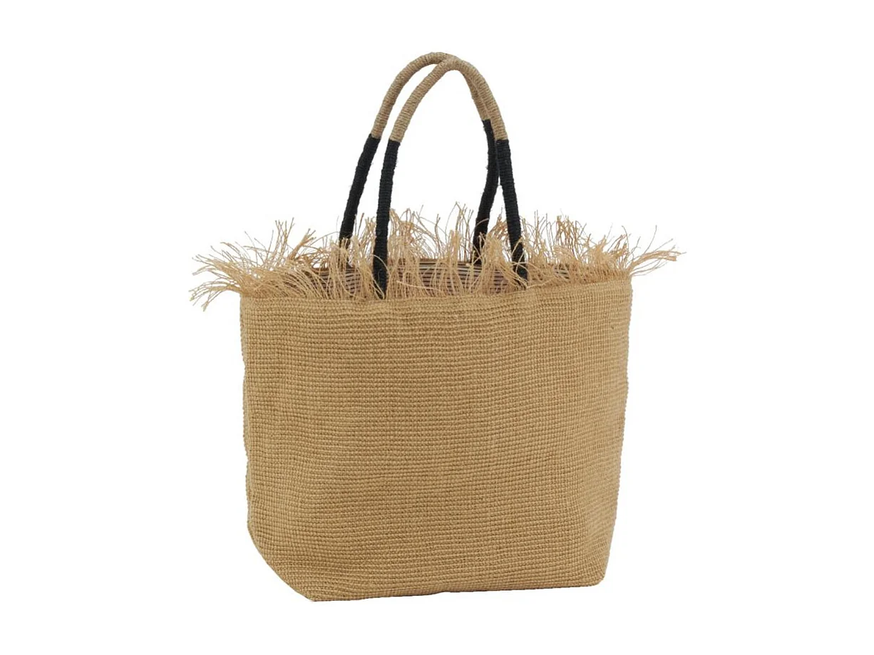 Sac en jute naturel et corde avec franges