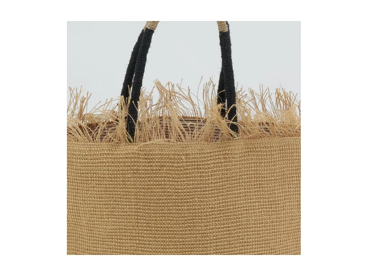 Sac en jute naturel et corde avec franges