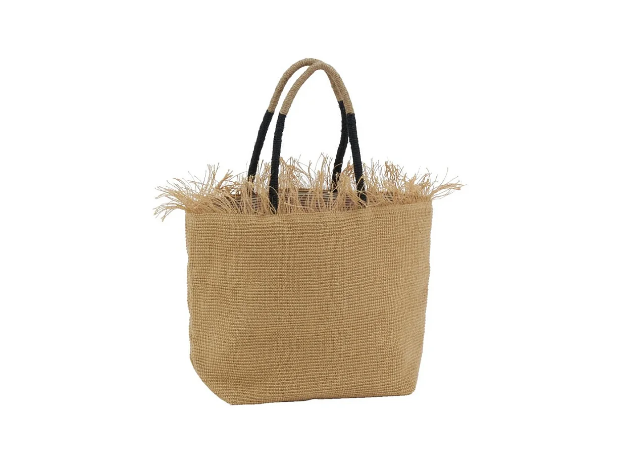 Sac en jute naturel et corde avec franges