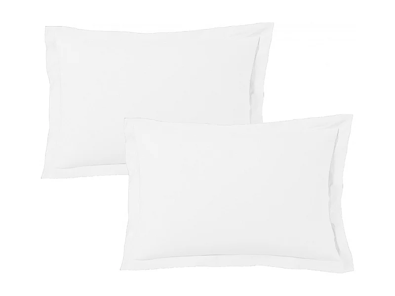 Lot de 2 taies d'oreiller 50x70 cm satin de coton
