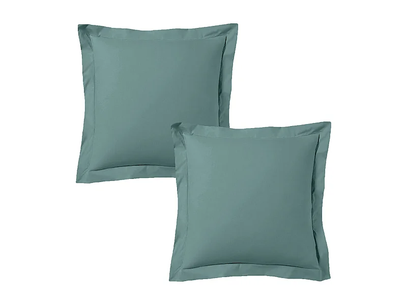 Lot de 2 taies d'oreiller 63x63 cm satin de coton