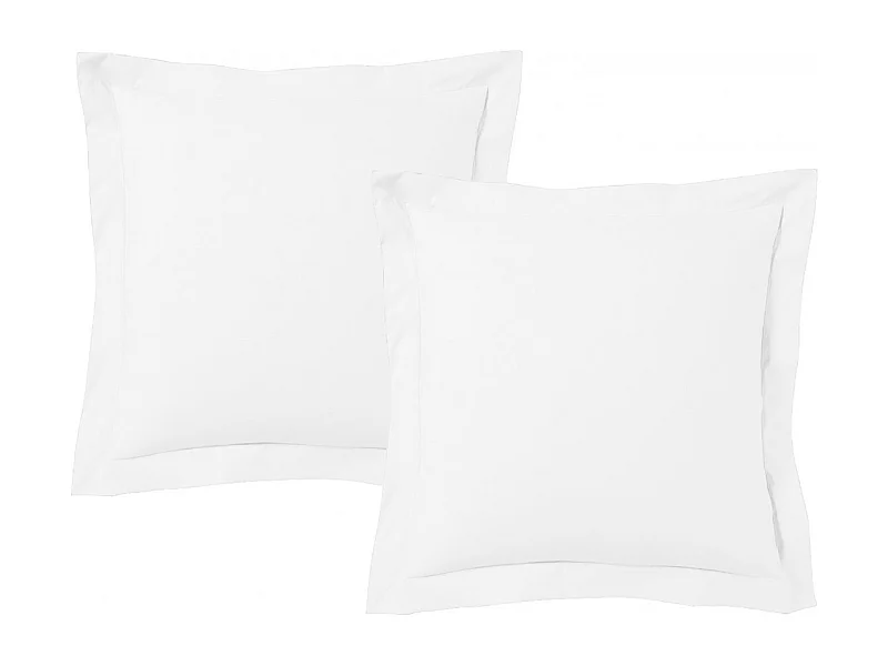 Juego de 2 fundas de almohada satén de algodón blanco