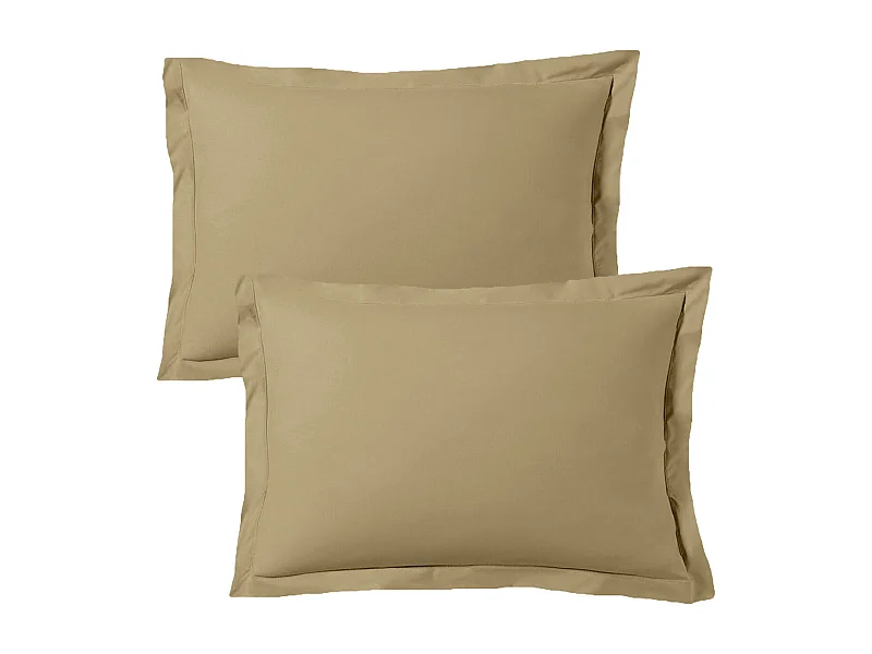 Lot de 2 taies d'oreiller 50x70 cm satin de coton