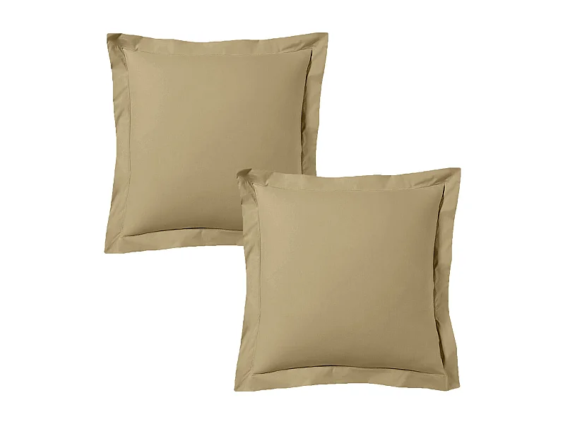 Lot de 2 taies d'oreiller 63x63 cm satin de coton