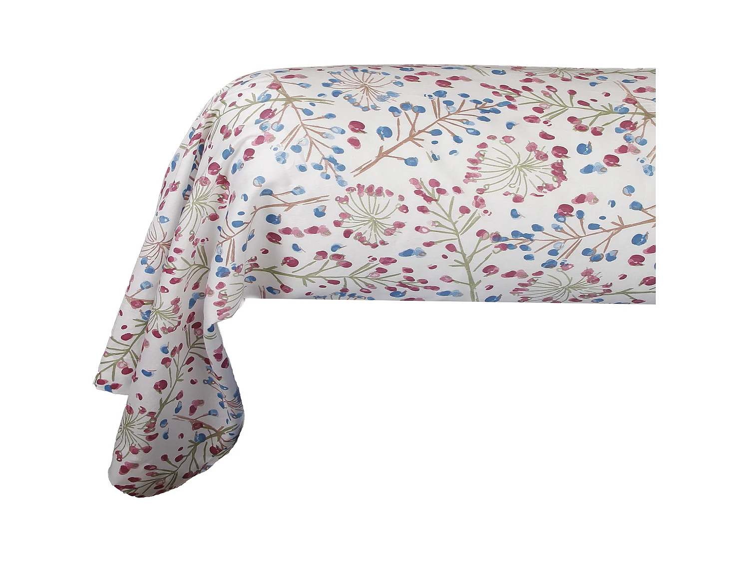 Taie de traversin 86x185 cm satin de coton imprimé Ombellifère