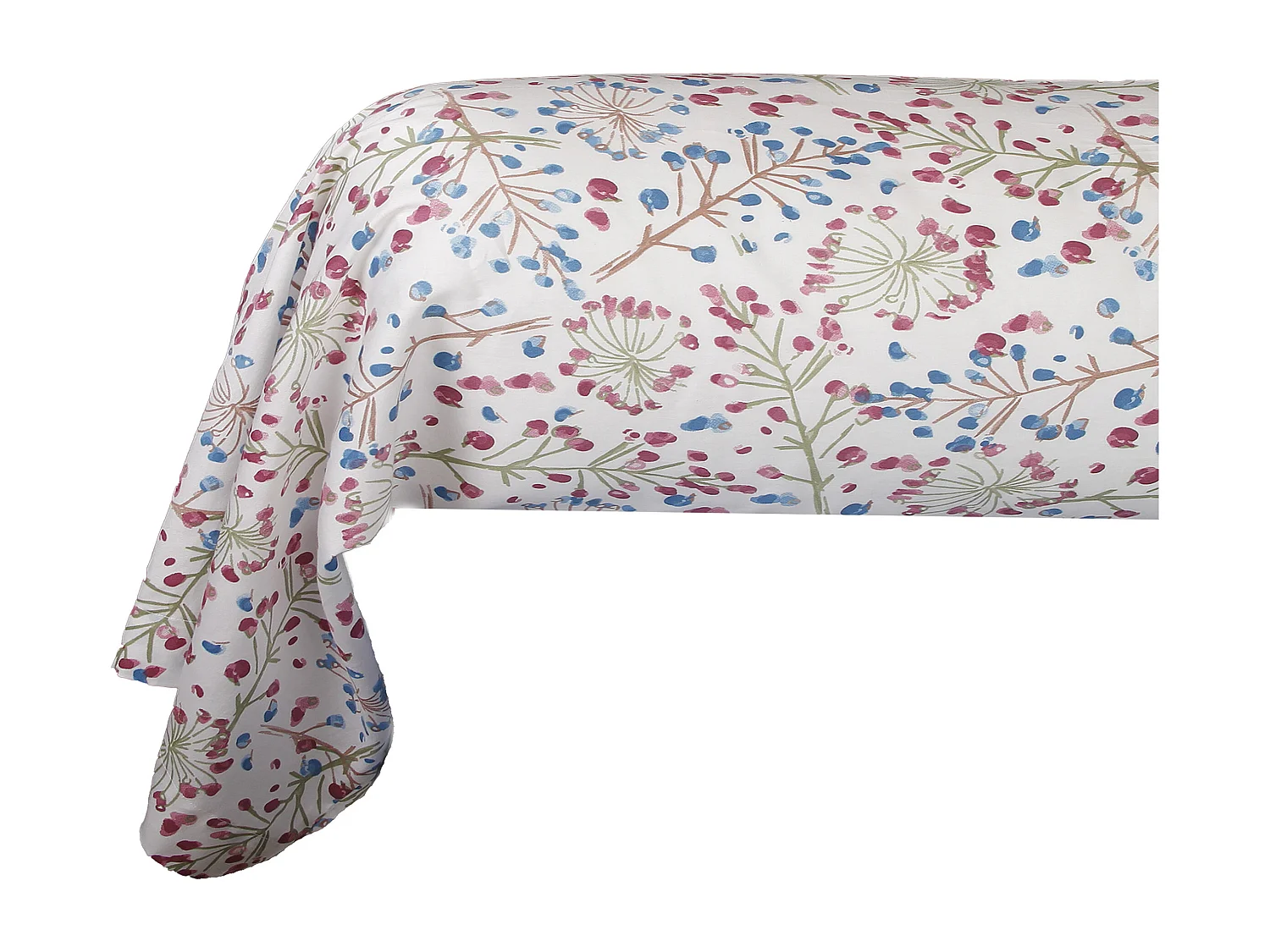 Taie de traversin 86x185 cm satin de coton imprimé Ombellifère