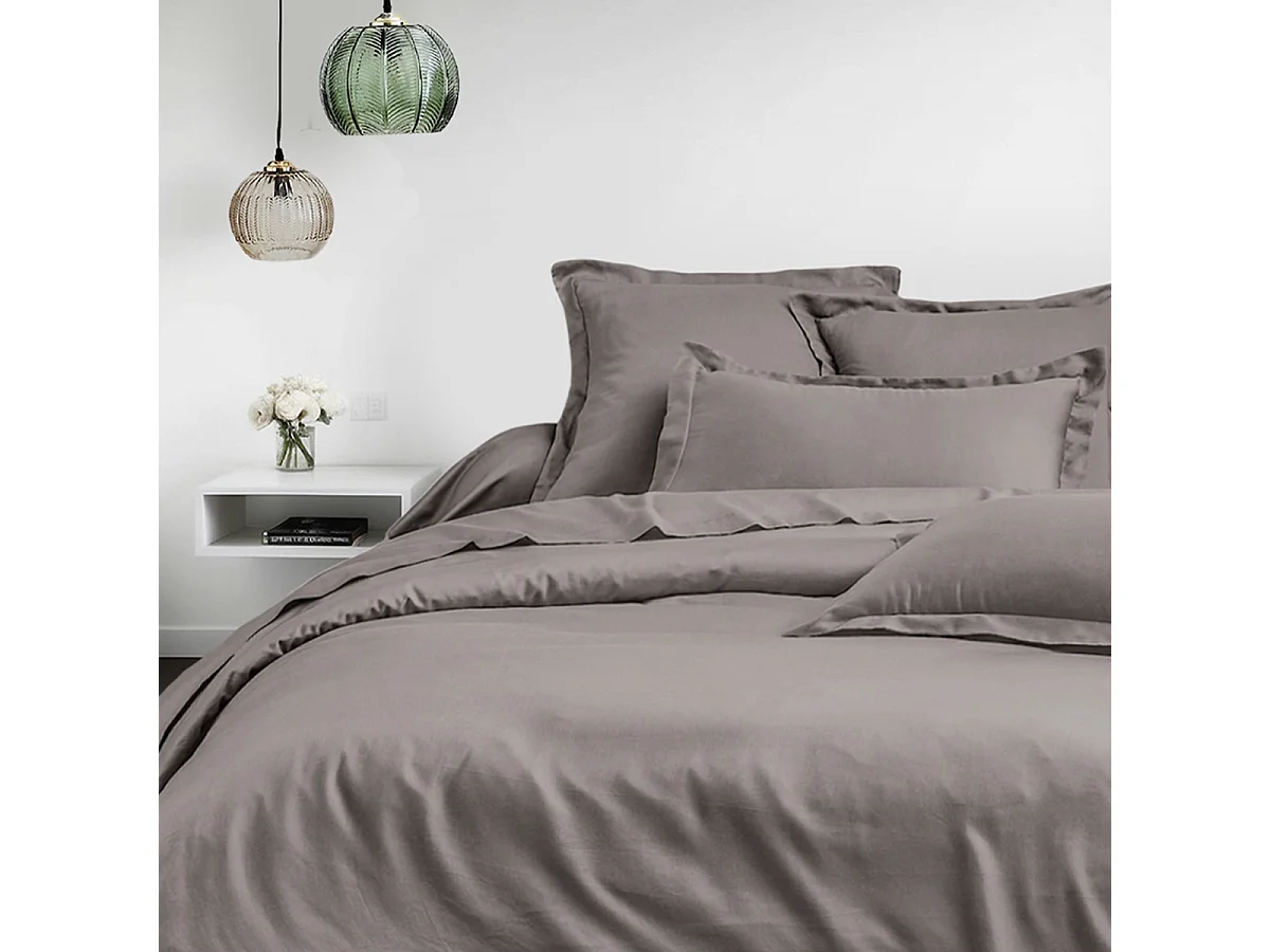 Housse de couette 200x200 cm 2 personnes satin de coton