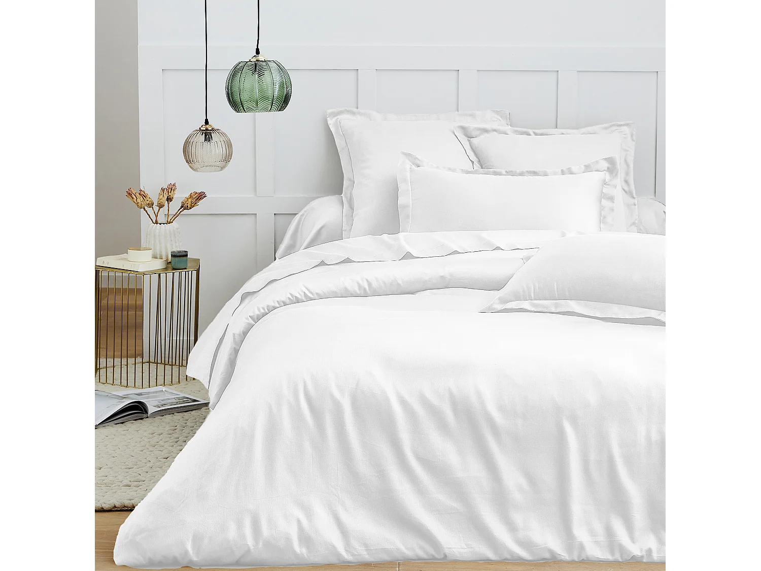 Housse de couette 240x220 cm 2 personnes satin de coton