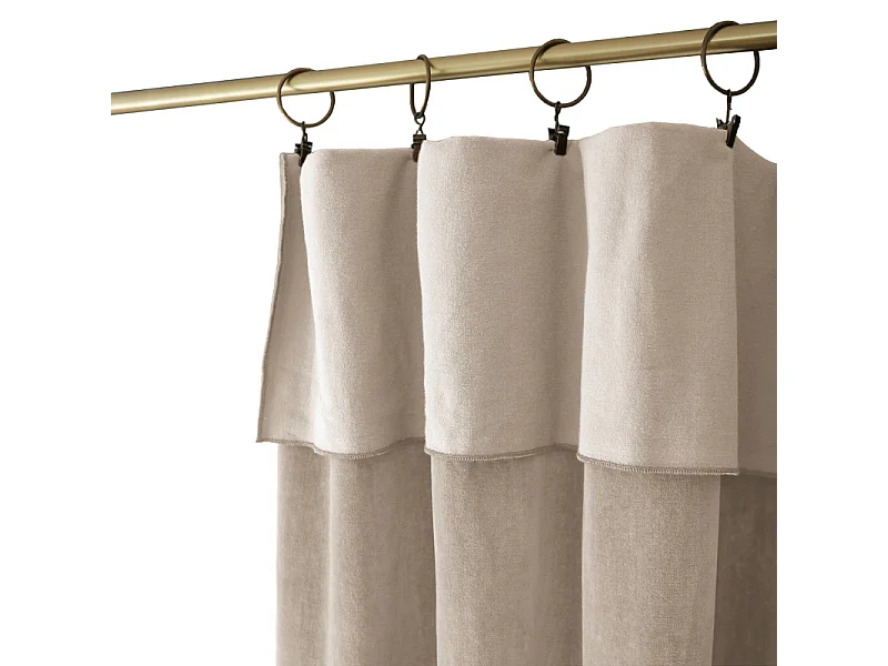 Rideau ajustable 140 x 270 cm velours de coton écru - MIRABEL