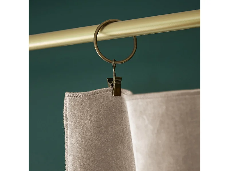 Rideau ajustable 140 x 270 cm velours de coton écru - MIRABEL