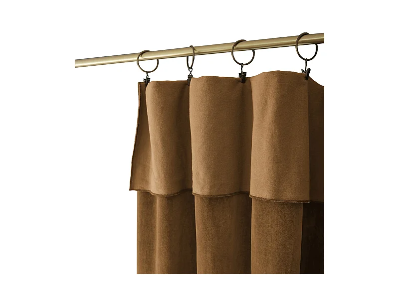 Rideau ajustable 140 x 270 cm velours de coton camel - MIRABEL