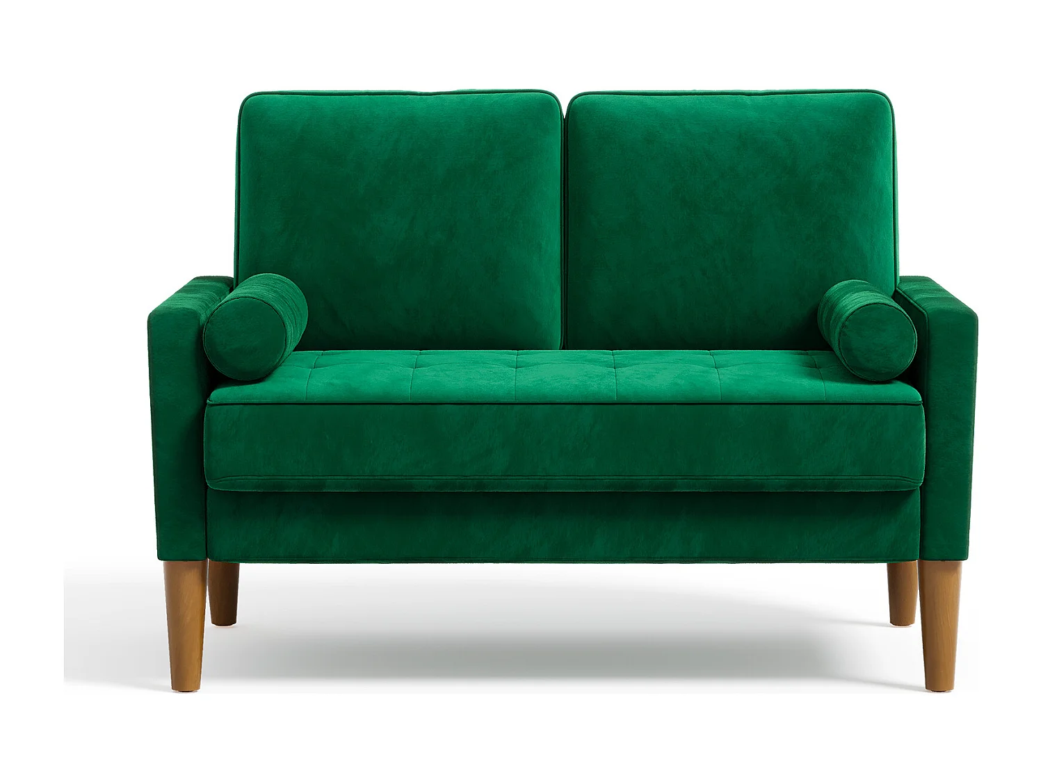 Canapé à 2 Places Scandinave,Mini Canapé à Bras Roulés en Velours Loveseat,Fauteuil Salon avec Accoudoirs,121x77x87cm - Vert