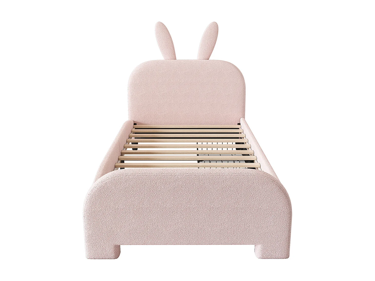 Lit enfant Lit avec tiroir Lit 90x200 cm laine de mouton résistante forme lapin cartoon rose