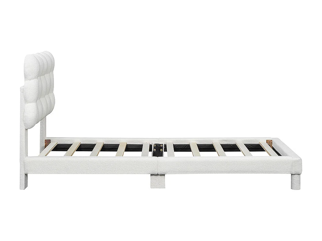 Lit enfant Lit 90x200 cm Lit simple avec tête de lit réglable Blanc