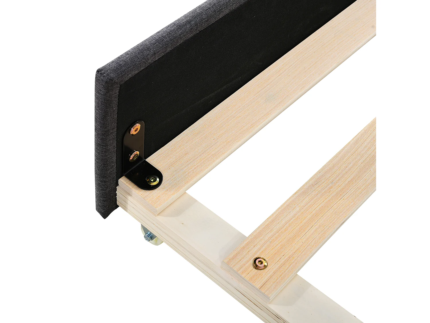 Lit 90x200 cm avec lit escamotable canapé-lit lit simple lin design minimaliste gris