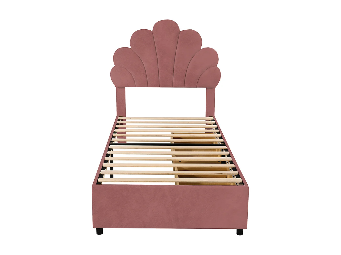 Lit enfant Lit 90x200 cm Lit avec tiroirs 2 compartiments de rangement Lit d'invité rose