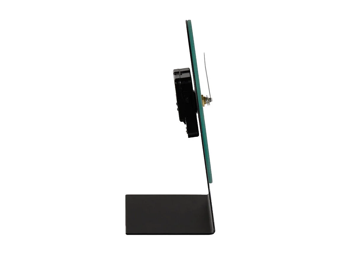 Horloge minimaliste en métal noir H. 18 cm avec miroir - REFLEXIO 8702
