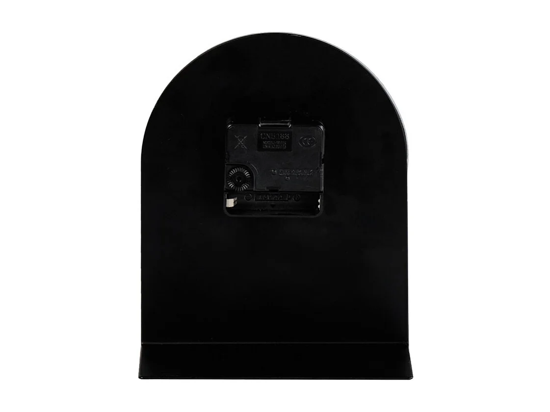 Horloge minimaliste en métal noir H. 18 cm avec miroir - REFLEXIO 8702