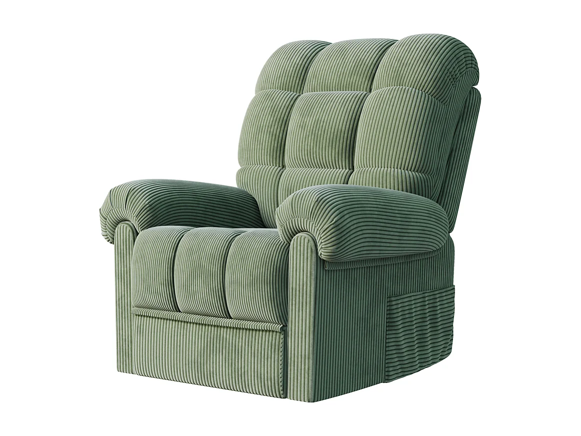 Relaxfauteuil Elektrische corduroy fauteuil, verstelbare vrijetijdsfauteuil met USB, verstelbare rugleuning, antistatisch met voetsteun - 96x97x104cm groen
