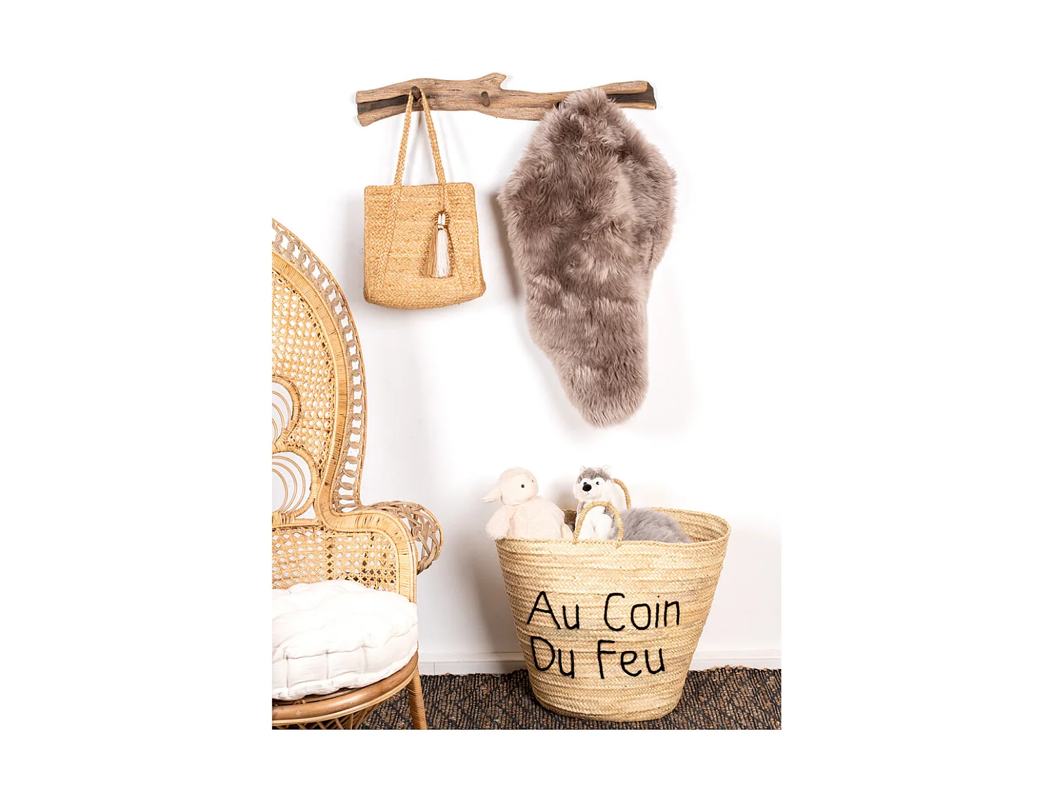 Sac rectangulaire en jute naturel