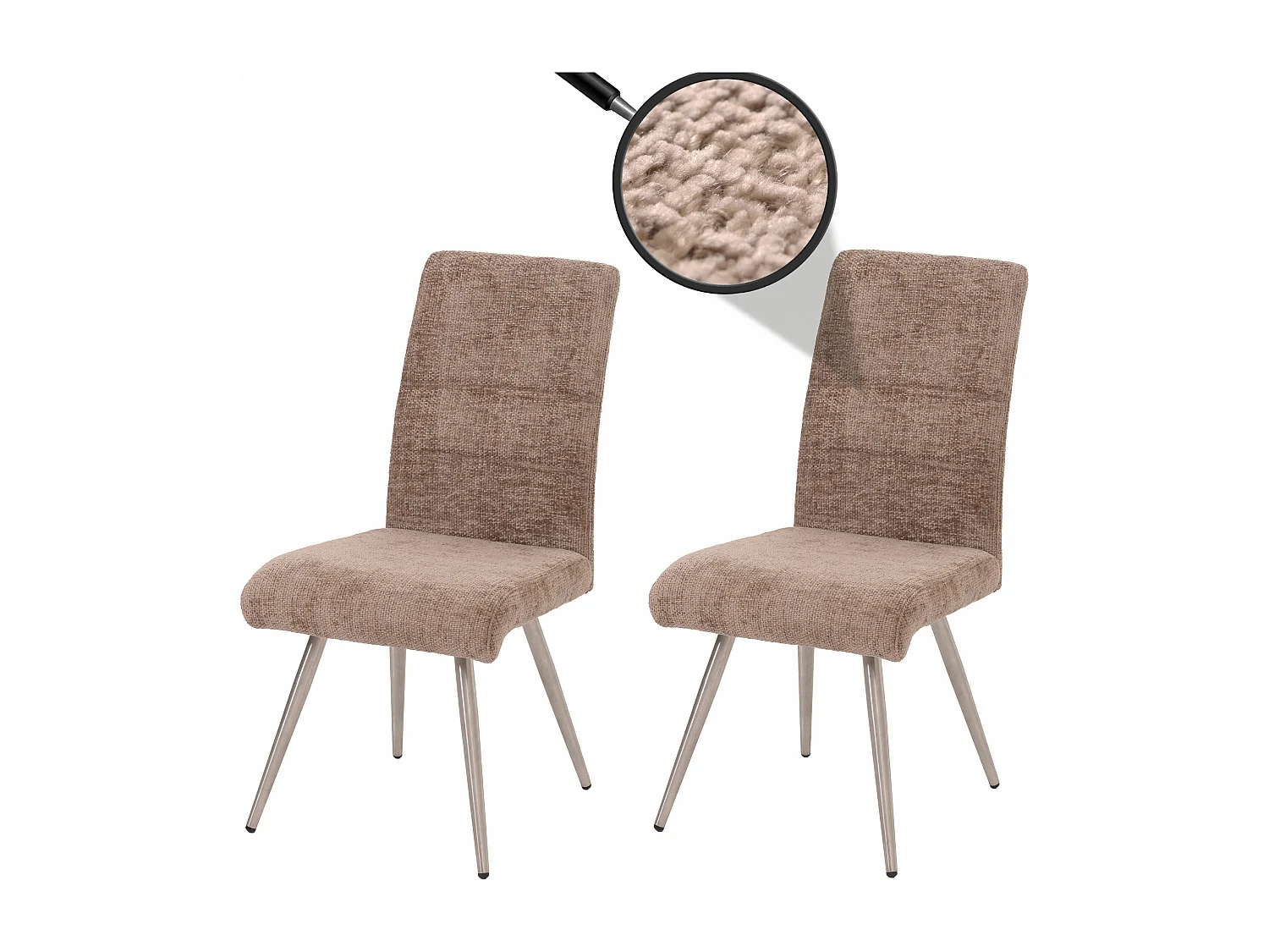 Chaise de salle à manger MCW-G55 (lot de 2),  marron