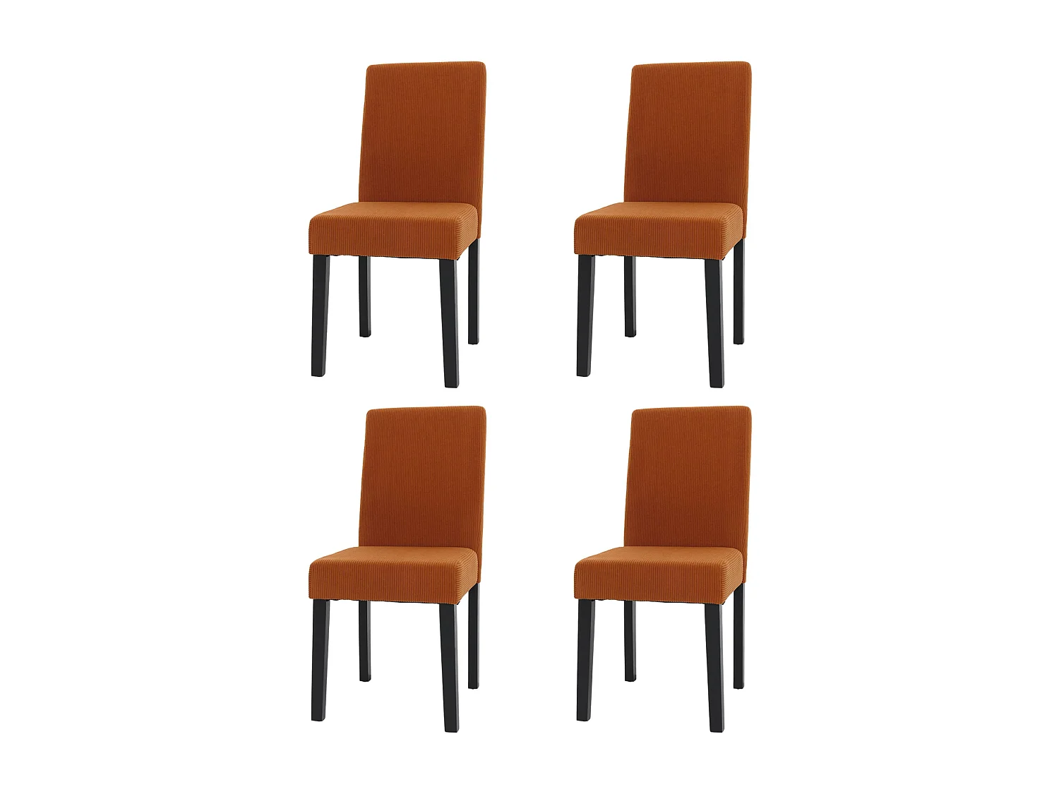 Cadeira de jantar Littau Cord (conjunto de 4),  terracota, pernas escuras