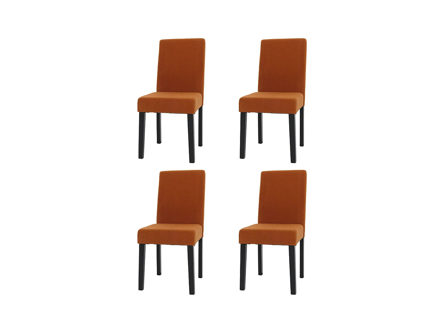 Chaise de salle à manger Littau Velours (lot de 4),  terracotta, pieds foncés