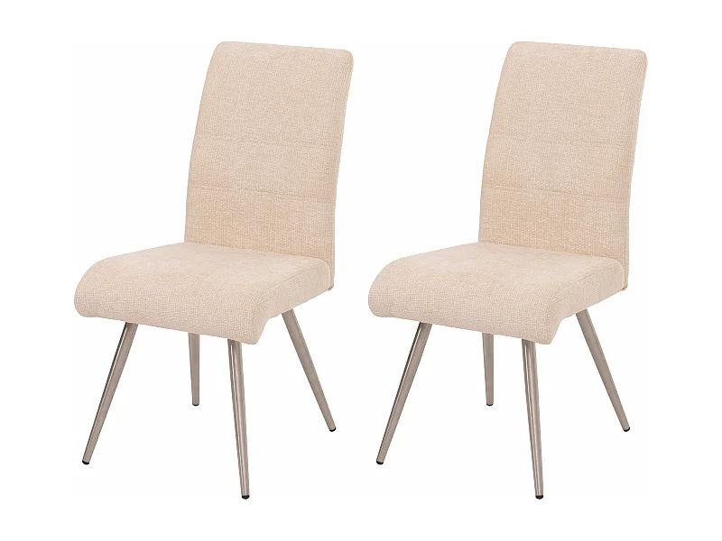 Chaise de salle à manger MCW-G55 (lot de 2),  crème