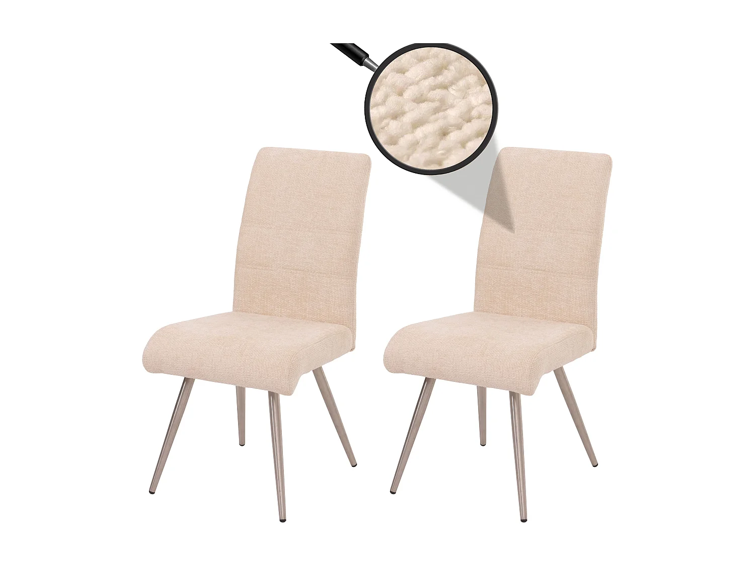 Chaise de salle à manger MCW-G55 (lot de 2),  crème