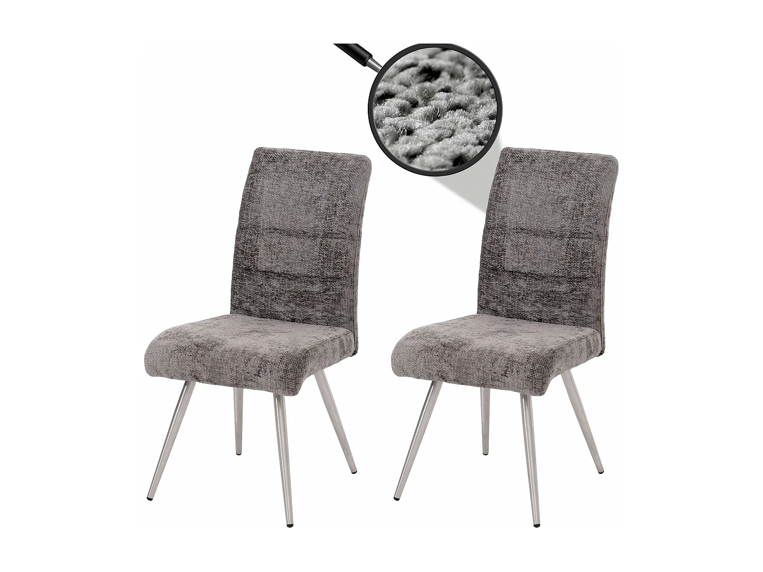 Chaise de salle à manger MCW-G55 (lot de 2),  gris foncé