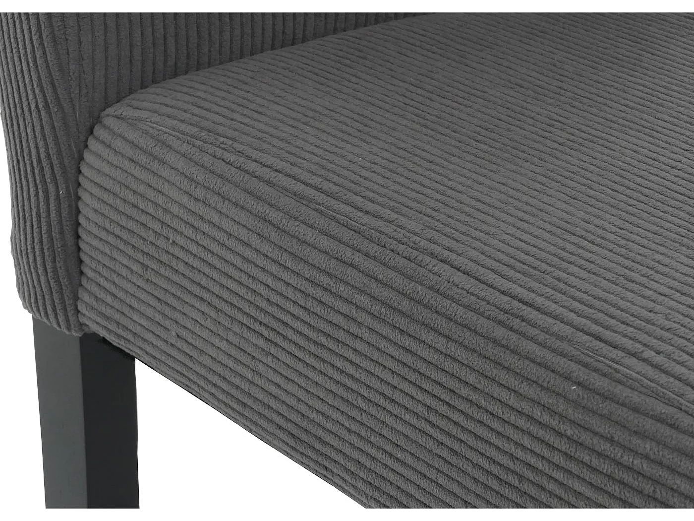 Chaise de salle à manger Littau Velours (lot de 4),  gris foncé, pieds foncés