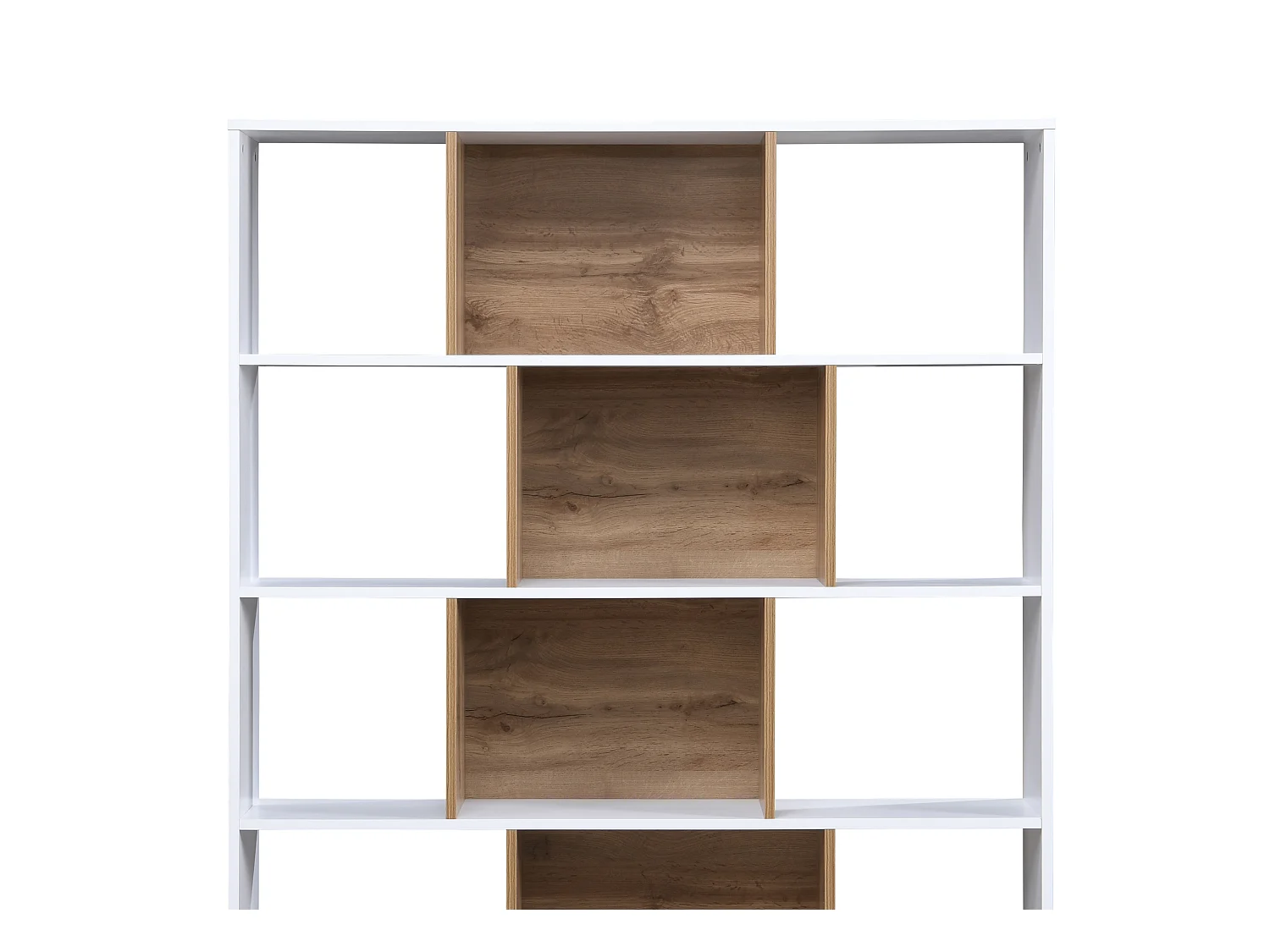 Bokhylle med 15 nisjer - Hvit og naturlig - DALENOR