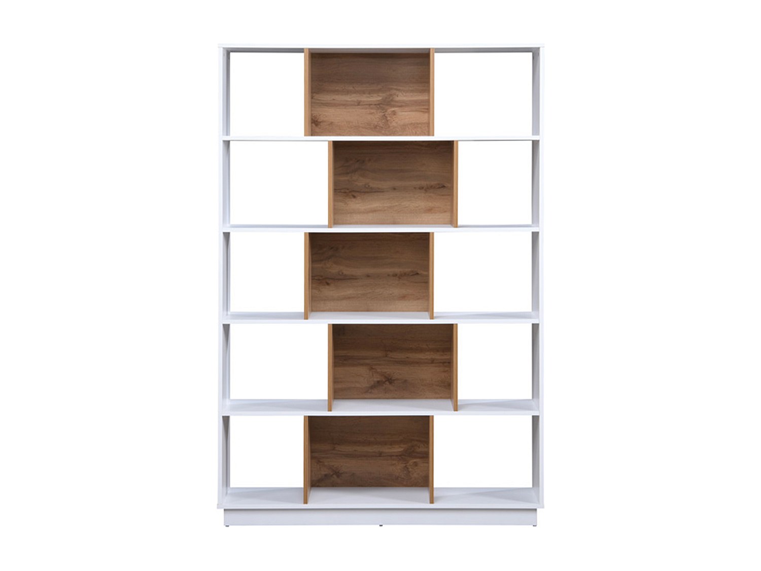 Wohnwand mit 15 Fächern - Weiß & Holzfarben - DALENOR günstig online kaufen