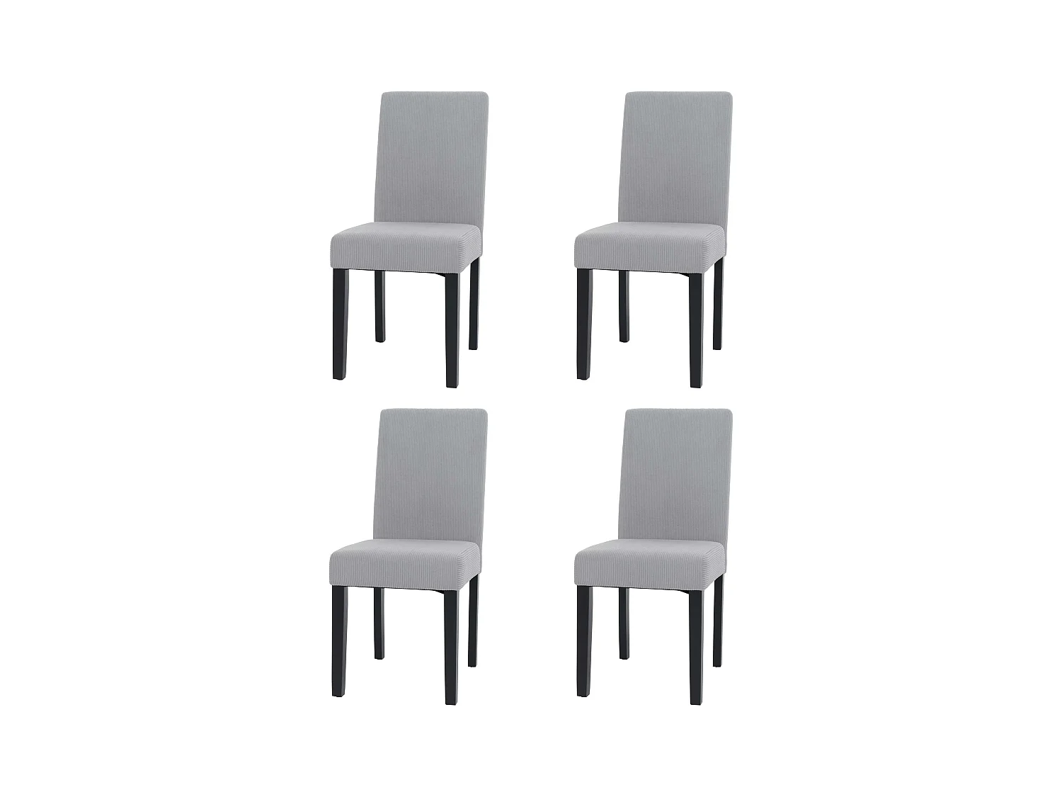 Chaise de salle à manger Littau Velours (lot de 4),  gris clair, pieds foncés