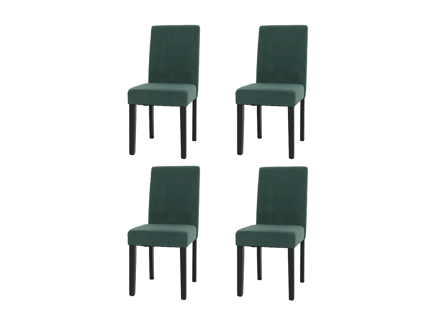 Cadeira de jantar Littau Cord (conjunto de 4),  verde, pernas escuras