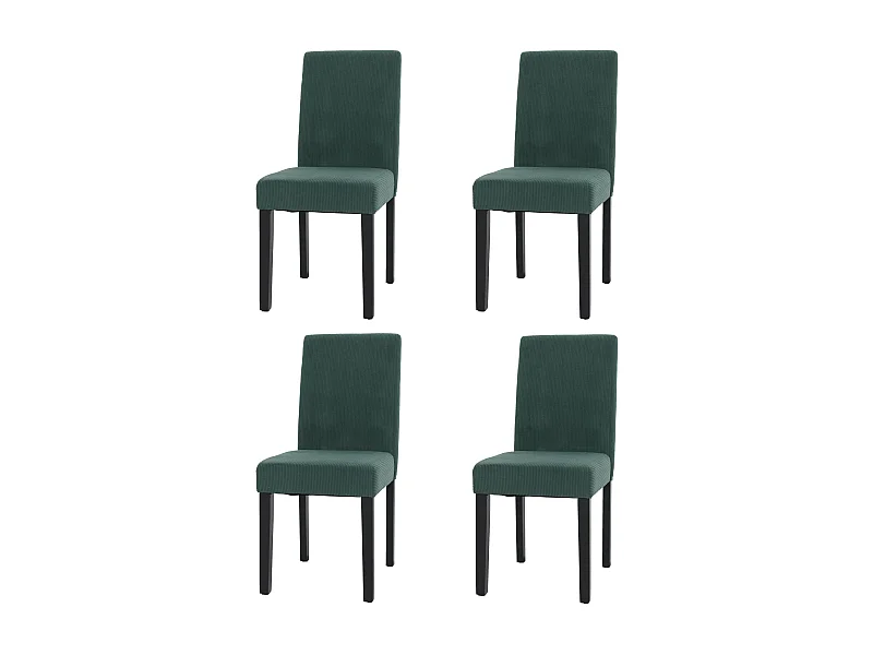 Esszimmerstuhl Littau Cord (4er-Set), Grün, dunkle Beine